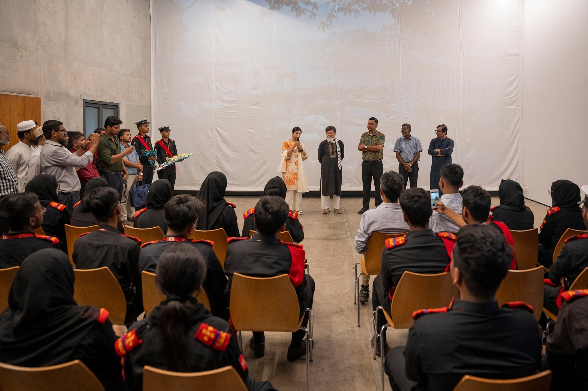 Around 150 students from Ghiyasuddin Islamic Model College, Narayanganj, visited DrikPath Bhobon earlier today.